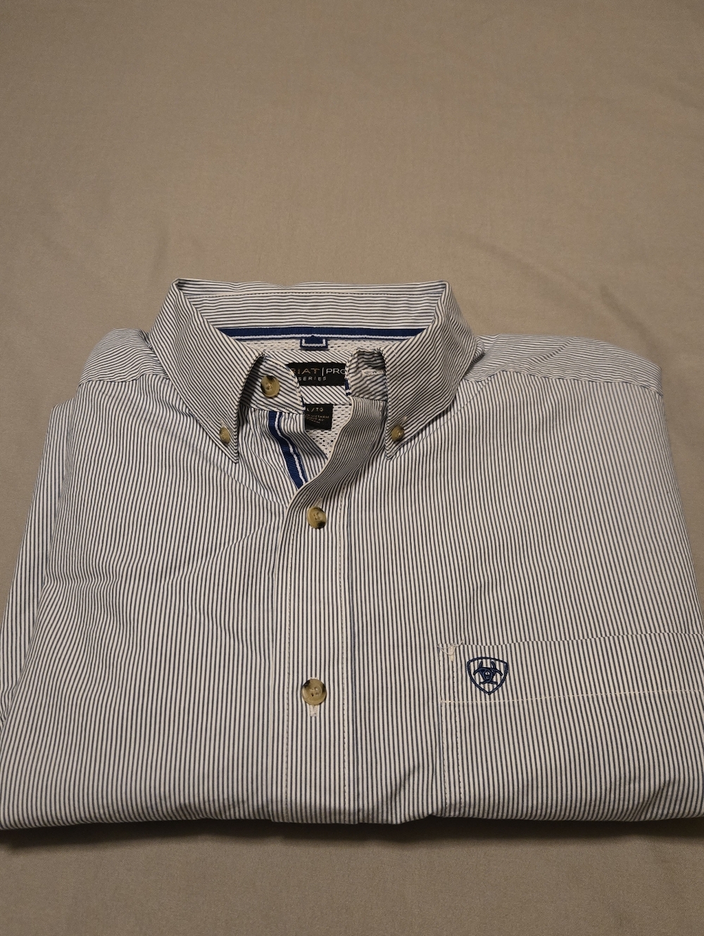 Ariat Men’s Pro Series Shirt XL Button Down Long Sleeve Blue Striped